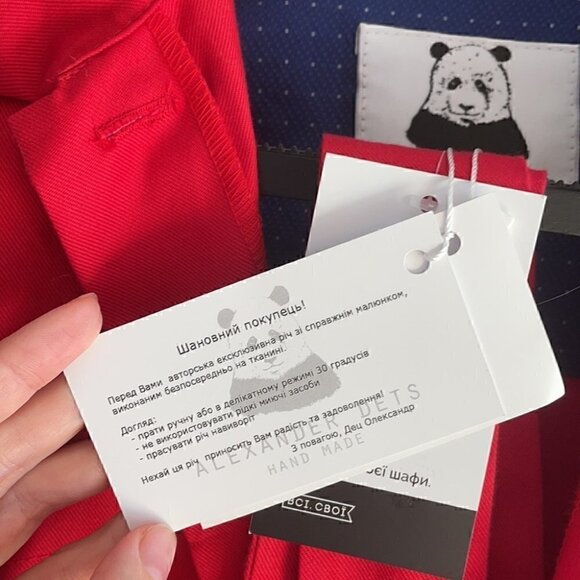 ❤️ NWT Alexander Dets Handmade unique red cotton jacket - S - Picture 7 of 8